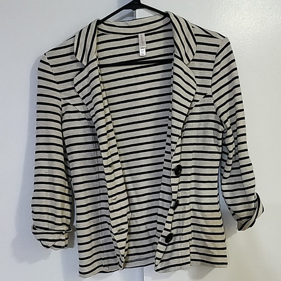 Soft Casual Striped Blazer Size S/P Small - Picture 5 of 5